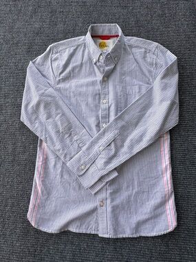 NWOT Boden Navy and White Pinstripe Button-Down Shirt Boys 15-16 Y Dress shirt